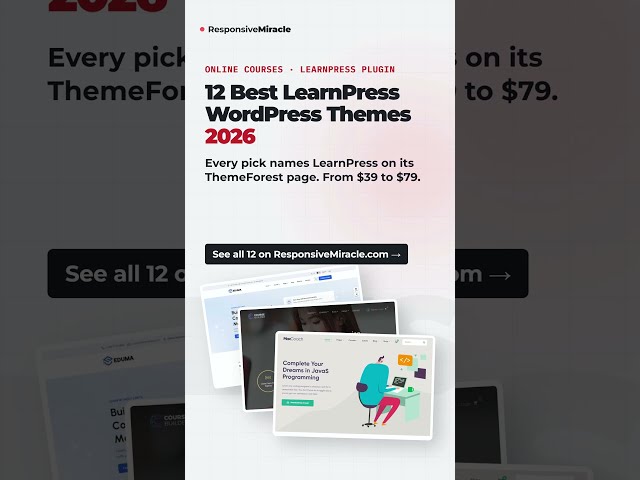 5 Best LearnPress WordPress Themes 2026 #shorts