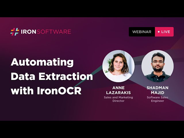 Automating Data Extraction with IronOCR | Webinar