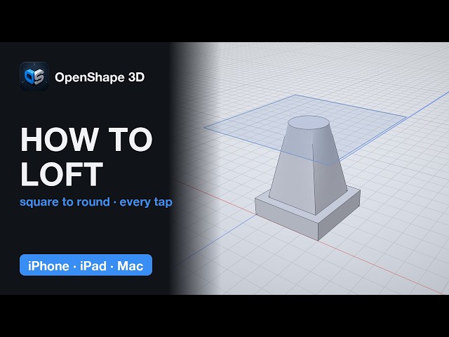 How to Loft (Square to Round) on iPad, iPhone, Mac — Every Tap Shown (Free CAD Tutorial)