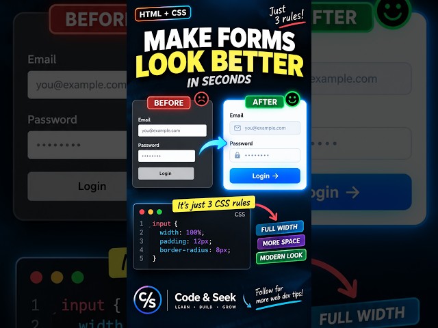 The 3 CSS Lines You Need for Better Login Forms #css #webdev