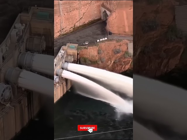 Hydroelectric Dam Releasing Water #dam #hydroelectricity #shorts