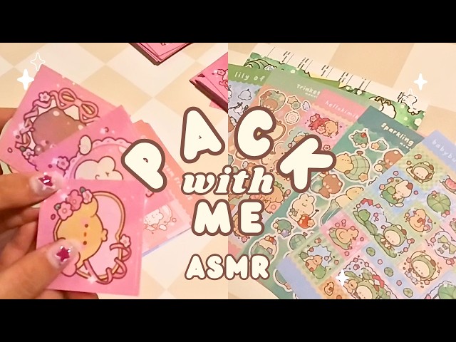 packing orders for my sticker shop 06 💌🎀 ASMR packing sounds, no talking, no bgm