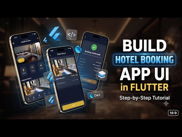 Flutter Hotel Booking App with Glassmorphism UI & Multi-Step Reservation Flow || Amazevalley