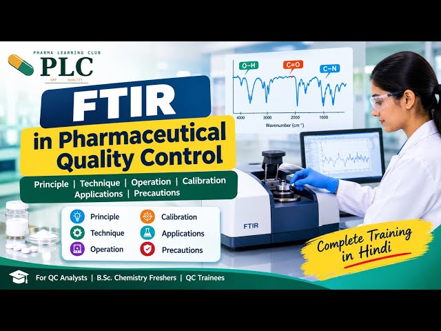 FTIR in Pharmaceutical QC | Principle, ATR Operation, Calibration & Applications | Hindi