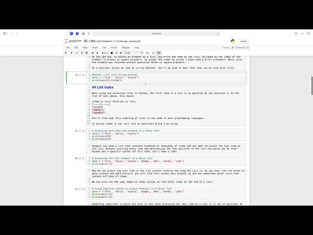 How to work with lists in Python - Part 1