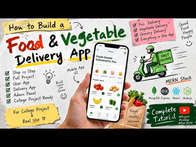 How to Build a Food & Vegetable Delivery App | Full MERN Stack Project | College Project 2026
