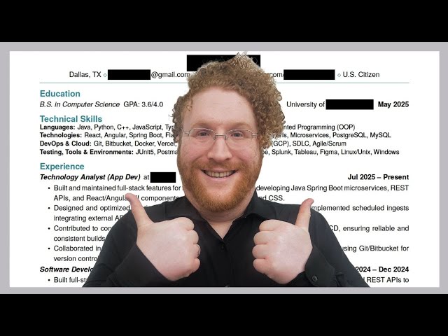 Job Seeking Software Engineer Has a GOOD Resume | Resume Review Ep 251