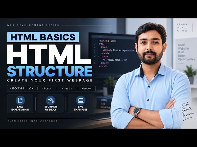 Lect 02 HTML Structure Explained | DOCTYPE, HTML, HEAD & BODY | Create Your First Webpage