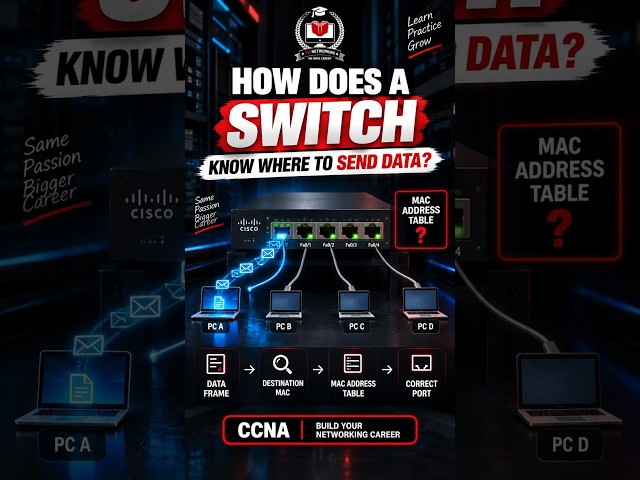 How Does a Switch Know Where to Send Data? | MAC Address Table Explained | CCNA
