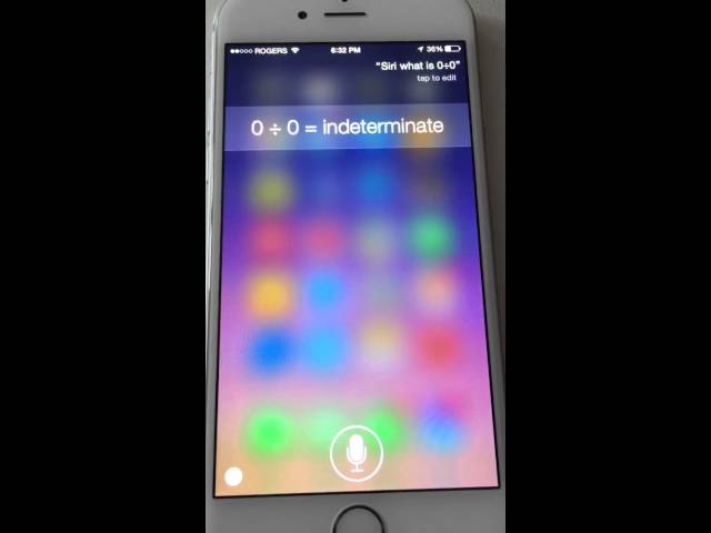 Siri's mean response to what is 0/0?