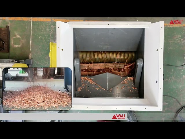 Tired of waste pallet stacking? Single shaft shredder for wood pallet volume reduction
