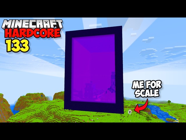I Built THE WORLDS BIGGEST NETHER PORTAL in Minecraft Hardcore