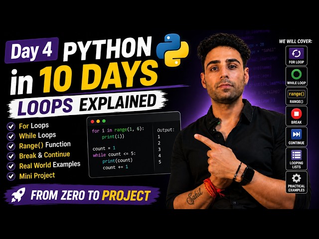 Python From ZERO to PROJECT | Day 4: Loops Explained