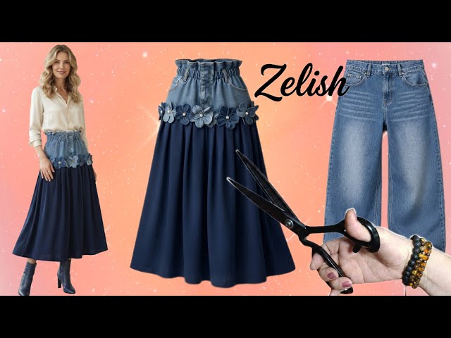 You Won’t Believe This Denim Skirt Was Made From Old Jeans! 👖✂️ DIY Upcycling