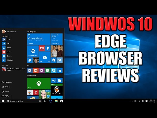 Windows 10 Edge Browser Review -Windows 10 Edge Tutorial