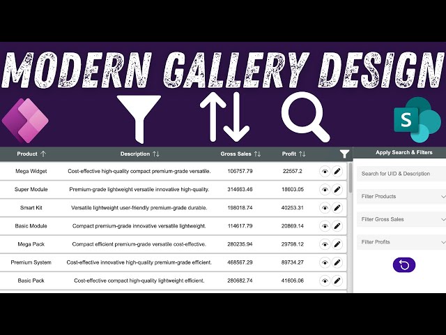 Power Apps Modern Gallery Design | Filters + Sort + Search UI Tutorial