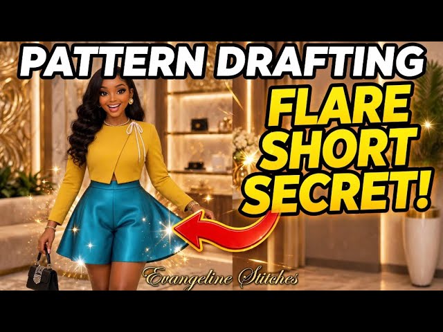 How To Draft A Flare Short Pattern | Easy Step-by-Step For Beginners | Evangeline Stitches