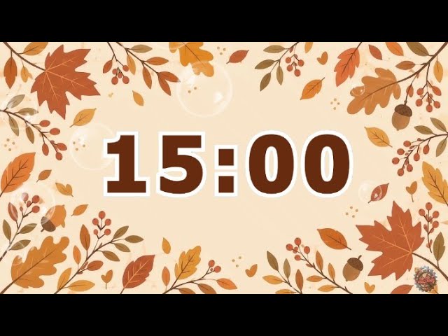 Goodbye September Focus 🍂 15 Minute Cozy Autumn Timer | 15 Minute Timer with Music for Classroom
