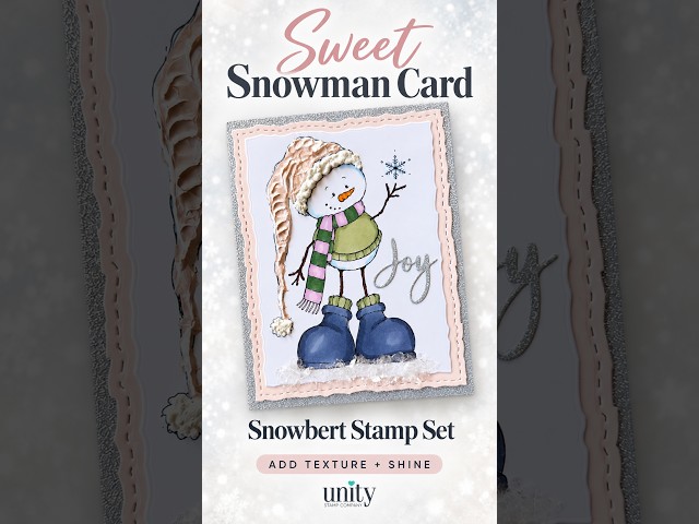Winter Snowman Card with Frosty Texture + Shine ❄️