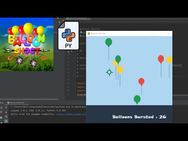 Balloon Shooter Game using Python PyGame | Beyond Coding |