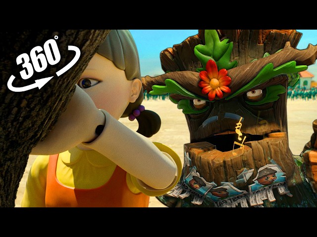 PVZ TREE VS YETI Squid Game Red Light Green Light | VR / 4K | PVZ MEME