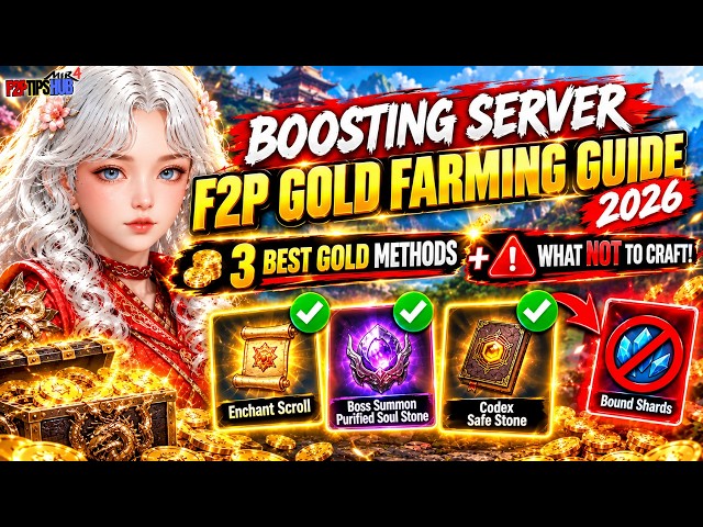 MIR4 Boosting Server F2P Gold Farming Guide 2026 | 3 Best Gold Methods + What NOT to Craft!