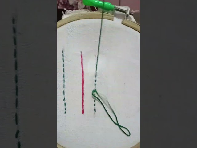 Easy Running Stitch Embroidery |💕🌷 #music #viral #trending #embroidery #shorts #viralshorts