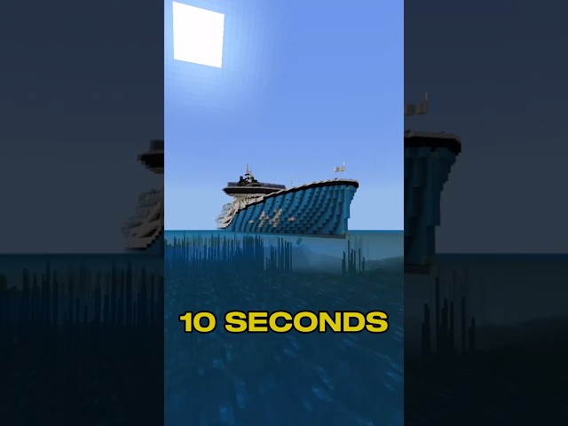 Build A MASSIVE Minecraft Yacht in 10 SECONDS! (Ironic) #shorts #minecraft #ship #cruise #relatable