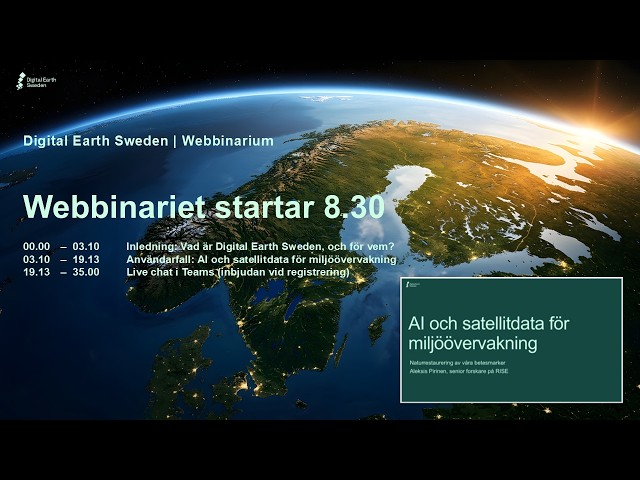 Webbinarium: AI och fjärranalys för miljöövervakning
