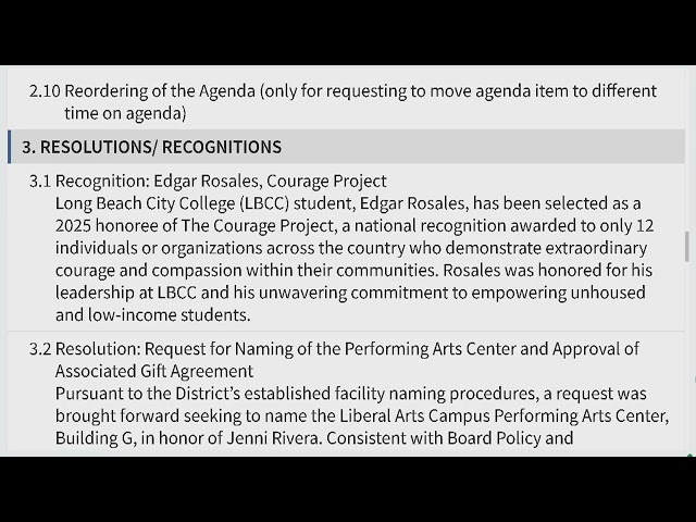 LBCCD Board of Trustees Meeting December 10th 2025