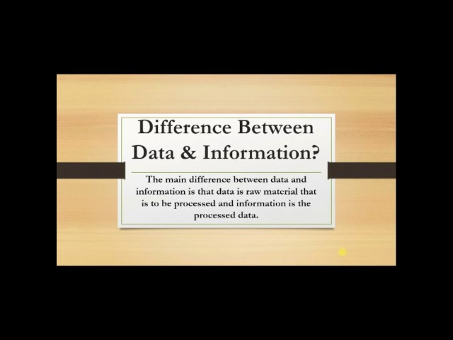 difference between data and information