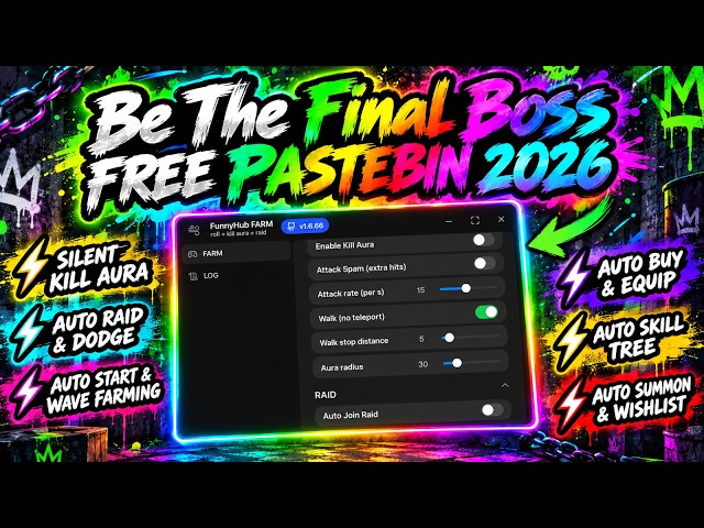 Best Be The Final Boss Script 2026 — Auto Farm, Auto Roll, Kill Aura