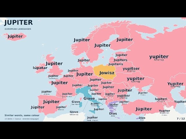 Sun, Moon & Planets | European Languages Comparison