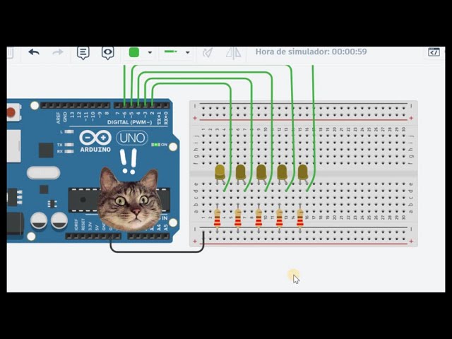 Realiza un corrimiento de leds en Arduino.