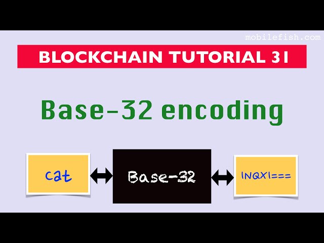 Blockchain tutorial 31: Base-32 encoding