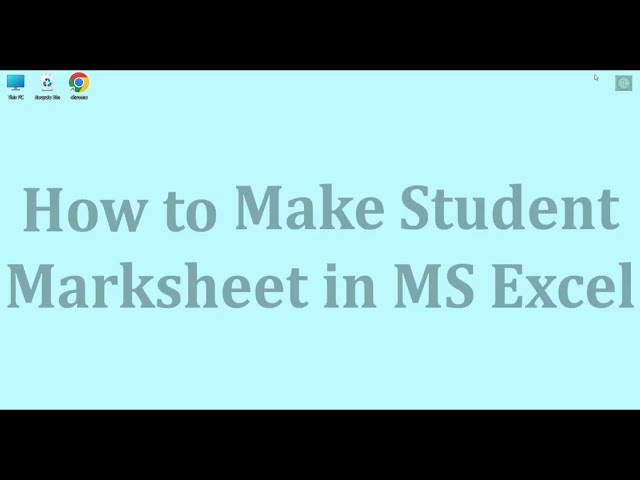 How to Make a Marksheet in Excel  | Student Marksheet - The Tech Leaf