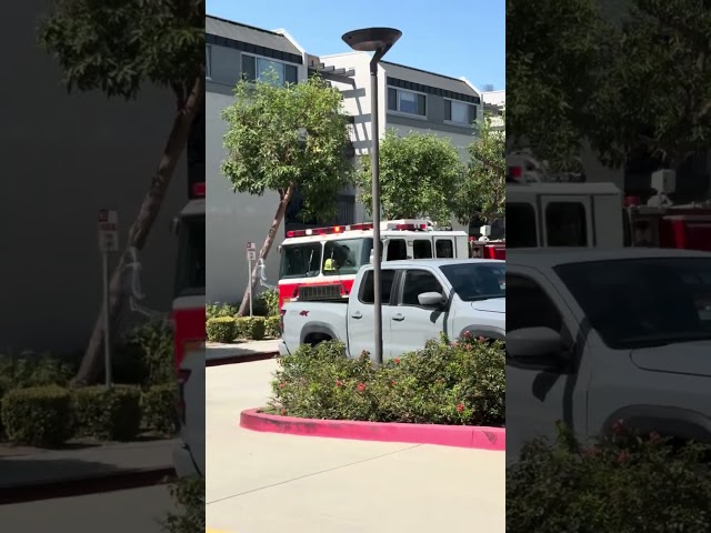 Reserve E101 arriving on scene of a fire alarm