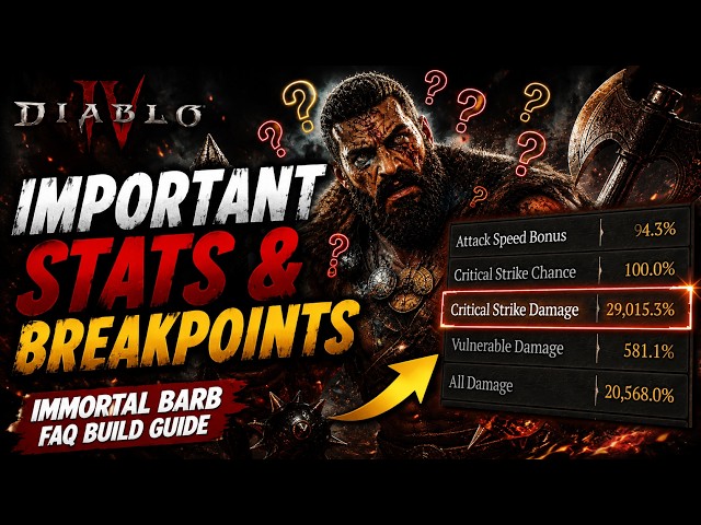 IMPORTANT STATS & BREAKPOINTS - Immortal Barb FAQ Build Guide