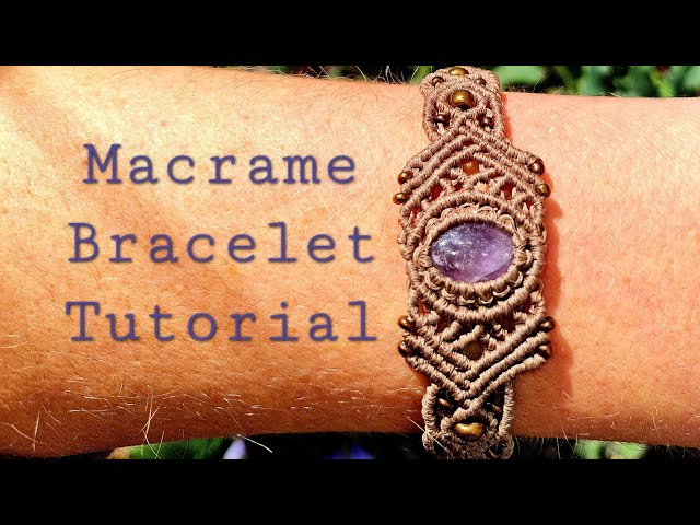 Micro Macramé Bracelet Tutorial with Crystal & Beads | Adjustable Bracelet Knot | DIY Boho Jewelry