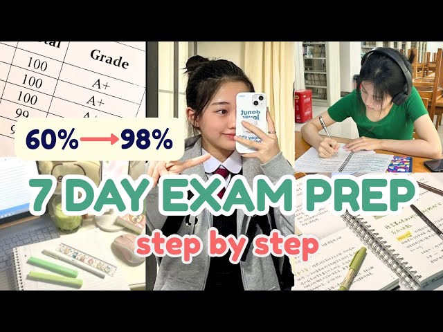 how to study for exam in 7 DAYS ~ EXAM PREP ROUTINE 