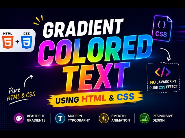 Gradient Colored Text Using HTML & CSS In Tamil   HTML & CSS Tutorial In Tamil