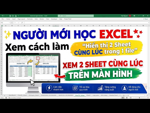 EXCEL FOR BEGINNERS: How to View 2 Sheets Side by Side on One Screen