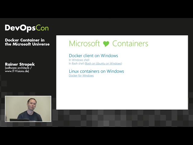 Docker Container in the Microsoft Universe