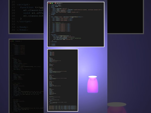 Vase Bubble with HTML and CSS Animation #creativecoding #htmlcss #shorts #viralvideo #shortvideo
