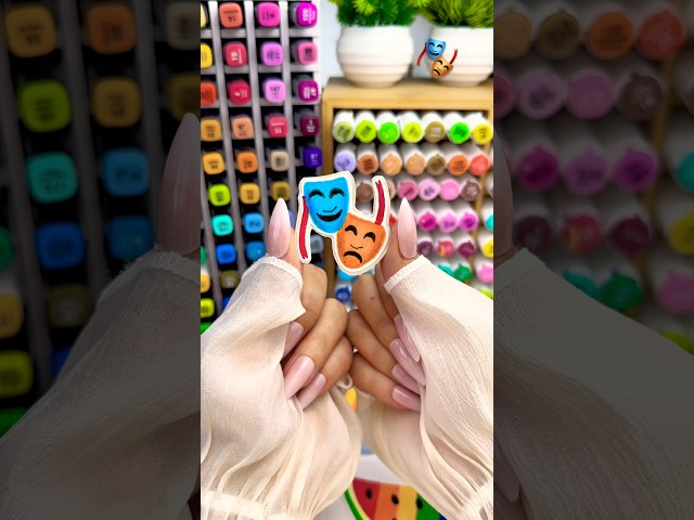 Theater Mask Sticker 🎭✨ #art #diy #sticker #satisfying #craft #creative #youtubeshorts #making