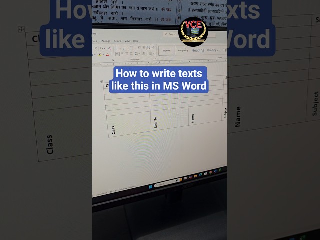 MS Word Text direction change in table
