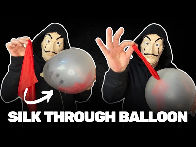 SILK THROUGH BALLOON 🪄🎈 MAGIC TRICK TUTORIAL #magic #tricks #tutorial