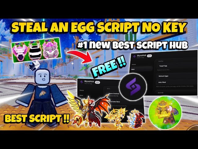 New *BEST* Steal An Egg Script No Key - Auto Farm, Instant Steal, God Mode & More! 🔥