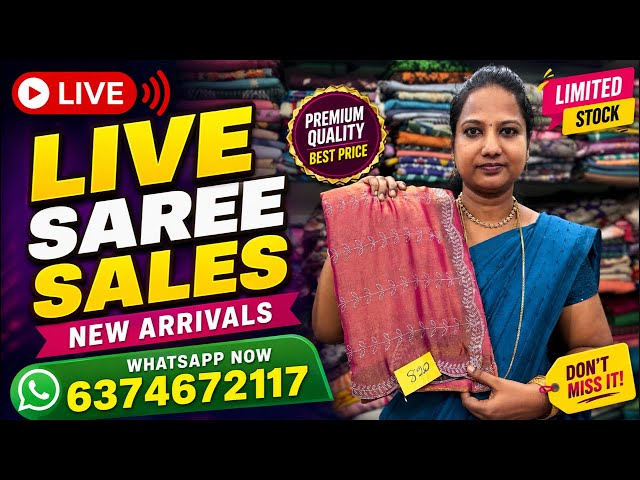 💥 Today’s LIVE Saree Collection | Limited Stock | Order on WhatsApp 6374672117