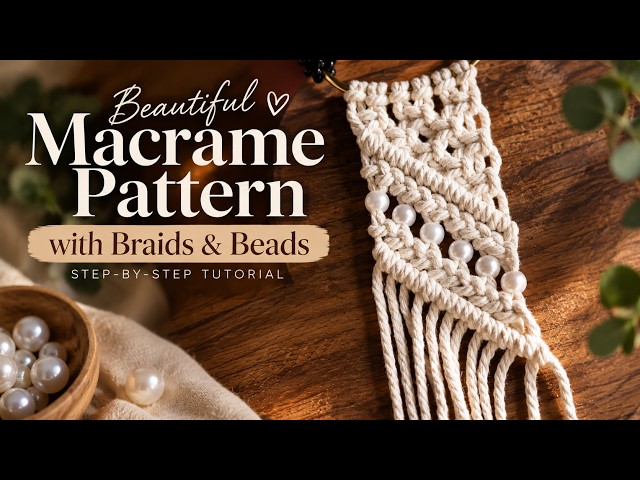 Beautiful Macrame Pattern with Braids & Beads | Step-by-Step Tutorial